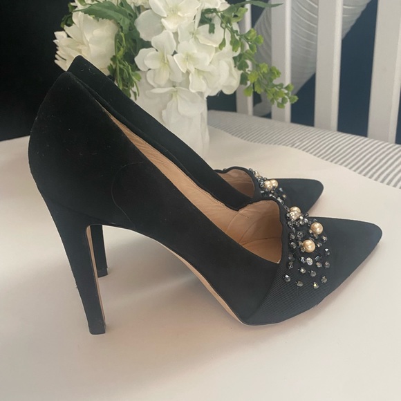 Club Mónaco Black Suede Heels. Made in Italy. Real leather. - Picture 8 of 9